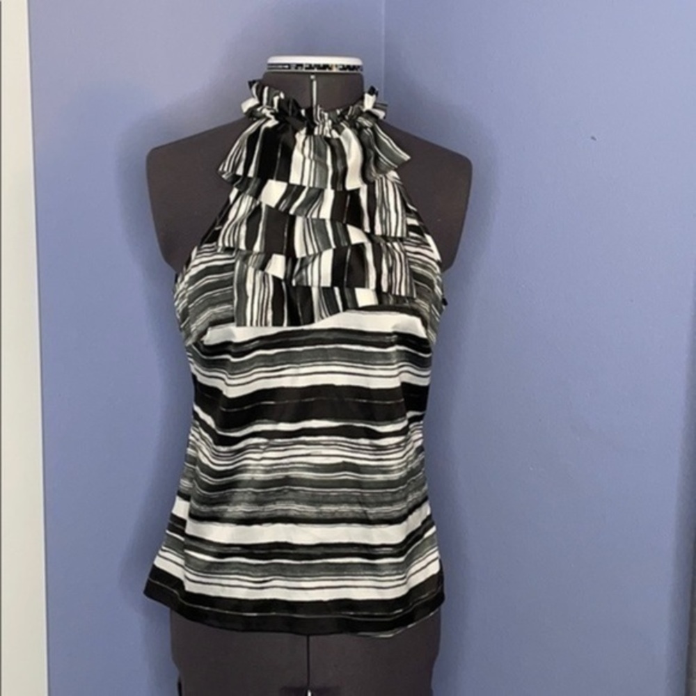The Limited top XS top with ruffle sleeveless collared - Picture 1 of 6